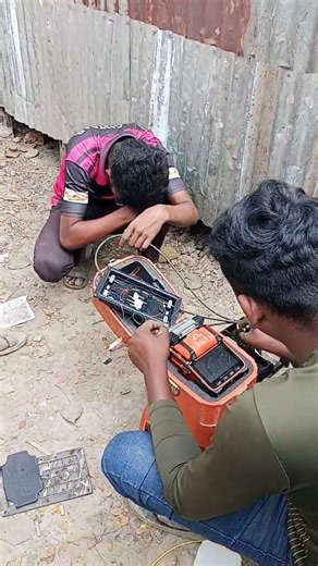 Repairing 12 Core Optical Fiber ⚡ Field Maintenance#Shorts#FiberOptic#12CoreFiber#FiberSplicing