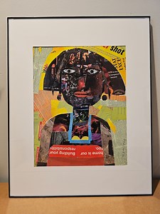 Framed Paper Collage Art: Abstract Girl Portrait, Eclectic Home Decor - Etsy