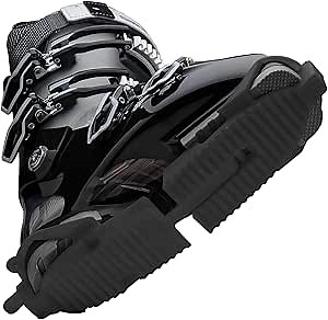 Ski Boot Traction Cleats - (Adult & Youth Sizes, Classic Version) - Adjustable Comfort Soles for Protection While Walking in Skiing Boots, for Men, Women, & Youth (Black, Adult)