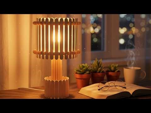 💡 DIY Popsicle Stick Lamp | Beautiful Popsicle Stick Light Idea | Stick Crafts