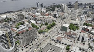 Cityscape downtown Kinshasa DRC. Aerial view of RDC