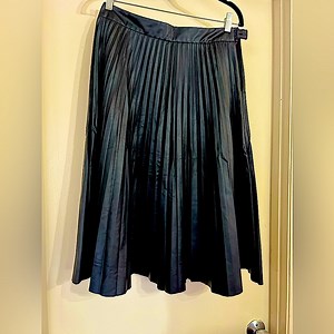 Black Faux Leather Pleated Rachel Zoe Skirt