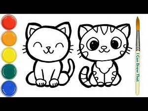 Draw and Color Cute Kittens | Fun and Easy Cat Drawing