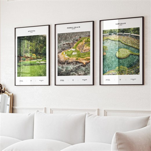 Golf Course Art Prints | Set of 3 | Digital Download | Iconic Golf Destinations - Etsy
