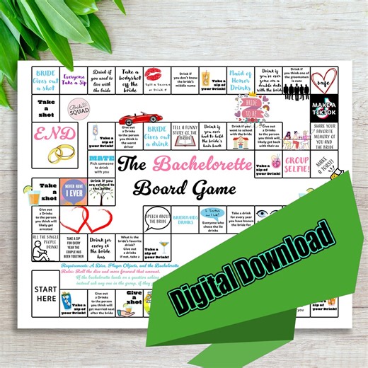 Printable Bachelorette Board Game, Girls Night Out (digital Download) - Etsy