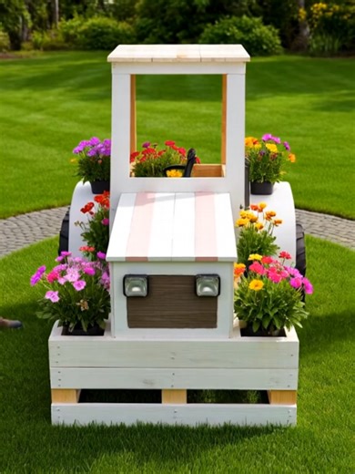 Creative White and Wood-Toned DIY Pallet Planter Ideas