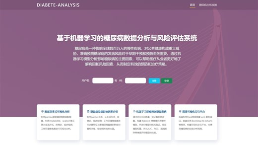 基于机器学习的糖尿病数据分析与风险评估系统