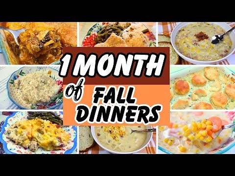 A whole month of Easy Fall Dinners | Quick & Easy Fall Recipes | Casseroles | Slow Cooker | Crockpot