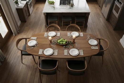Oval Walnut Dining Table: Rustic Wood Dinner Table, Elips Walnut Dining Table - Etsy