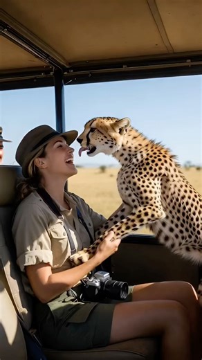 When the cheetah decides you’re its new best friend.and gives you a kiss #wildlife #youtube #shorts