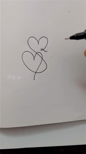 Two hearts, one line 🤍 #linedrawing #aestheticart