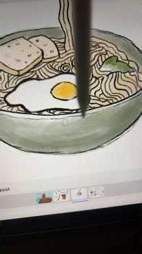 Ramen Watercolor Sketch on Procreate 🍜🖌️ #ramen #watercolor #digital art #procreate #sketch