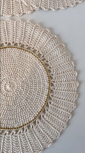 Clica no texto acima ⬆️ Sousplat de crochê passo a passo #crochet