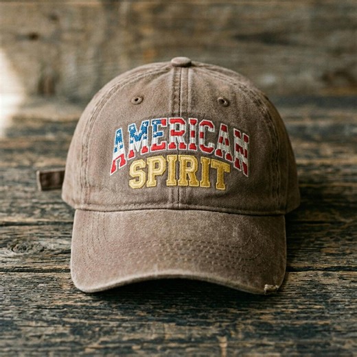 American Spirit Embroidered Wash Dad Cap, Vintage Patriotic Hat, US Flag Lettering Cap, Distressed Fourth of July Dad Hat - Etsy