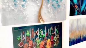 Myphotostation Lotus Flower Wall Art Tempered Glass Wall Art 20x20'' Floral Wall Art Decor Glass Printing Large Wall Art for Living Room Lotus Wall Decor Nelumbo nucifera Wall Art