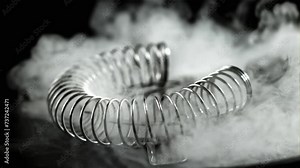 Steamed cocktail strainer. Filmed on a high-speed camera at 1000 fps. High quality FullHD footage
