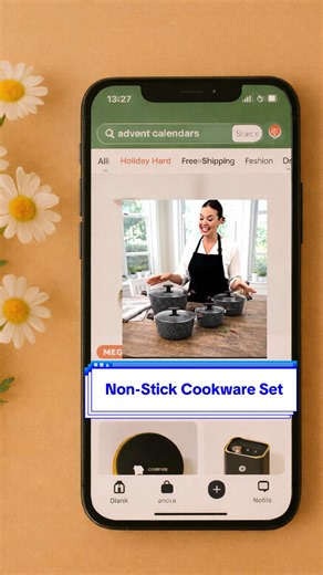 HotChef 8-Piece Non-Stick Cookware Set with Marble Coating for Healthy Oil-Free Cooking on All Stovetops Including Induction #cookwareset #dreamershoptok #tiktokshop #aigenerated