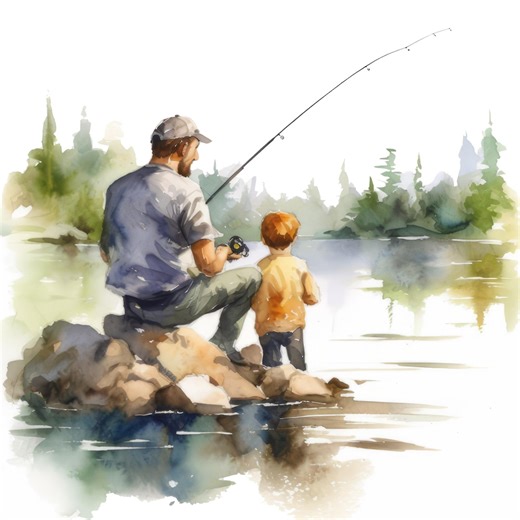 4x Father and Son Fishing Sticker Set (4 Pieces): Angler Dad Gift Car Stickers - Etsy