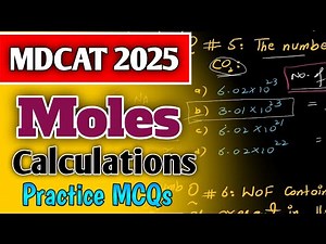 16 Practice Question (MCQs) to master Mole calculation for MDCAT chemistry