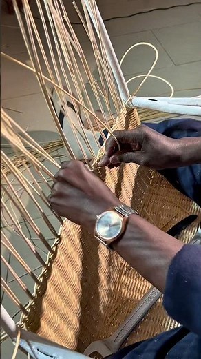 How is a handcrafted rattan armchair woven from start to finish? 🌿🪑