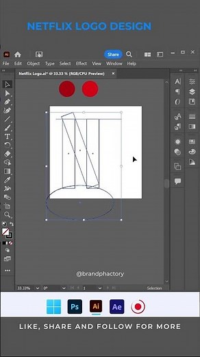 Designing the Netflix logo in Adobe Illustrator