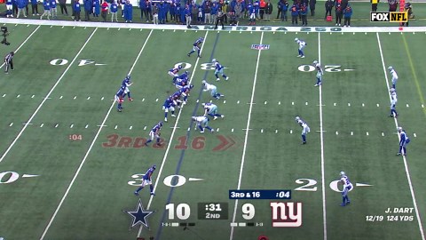 Jaxson Dart finds Daniel Bellinger for 29-yard TD, giving Giants lead over Cowboys | NFL Highlights