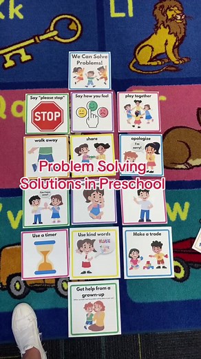🌟 Problem-Solving Skills Made Easy 🌟 Transform your little ones into mini problem-solvers! 🧠 1️⃣ Sing the "I Can Be a Problem Solver" song 🎶 2️⃣ Act out scenarios with puppets 🐻 3️⃣ Refer back to problem-solving cards all year 🃏 Watch how we do it in our classroom! Get this resource on my website! 🌐 #ProblemSolving #LifeSkills #ClassroomIdeas #PreschoolVibes #TeacherLife #ECEMatters #TeachingResources #SocialSkills #GetThisResource | Preschool Vibes