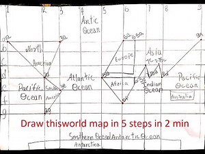 how to draw world map easily step by step in 5 min#Learn#draw#YashmitaReddy