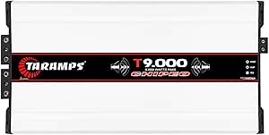 Taramps T 9.000 Chipeo 1 Ohm 9000 Watts Rms 12.6 Volts, Peak Power 11000 Watts Rms Monoblock Car Audio Amplifier - RCA Input Gain Control Smart Cooler