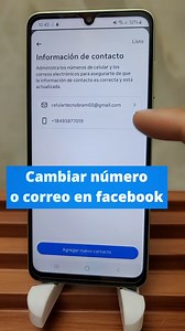 Como cambiar el correo o numero telefonico en facebook #facebooktips #CuentaFacebook #facebook | TecnoBram