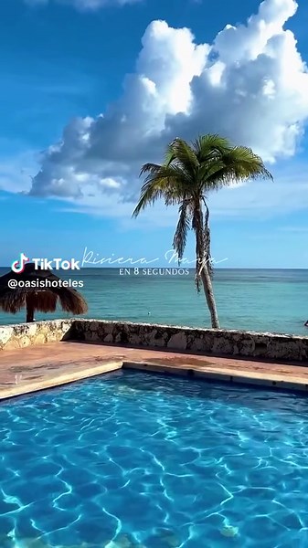 🌊 Riviera Maya en 8 segundos 🌴 Azul infinito, palmeras y tranquilidad absoluta... así es el paraíso. ¿Listo para sumergirte en esta vista? 🏝️💦 📍 Grand Oasis Tulum Riviera⁣ ⁣#AllInclusiveResort #OasisLovesU #RivieraMayaMoments #TropicalLuxury #PerfectVacation