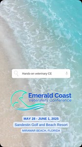 Tired of conferences that keep you inside all day?  Join us with our friends @alvmavets at @emerald_coast_vc in May! Sessions end at 1pm, giving you time to hit the beach, lay by the pool, or play a few rounds of golf. Up to 20 CE hours with board-certified speakers, hands-on learning, and no late afternoons stuck inside.  Register at the link in our bio! | Georgia Veterinary Medical Association - GVMA | Facebook