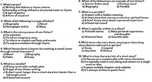 1. What is prose?a) Writing that follows a rhyme schemeb) Eve... | Filo