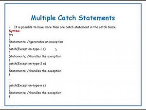 Multiple Catch Statements in JAVA||JAVA in Telugu Lecture-63