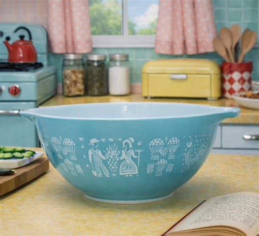 Vintage Pyrex Mixing Bowl Turquoise — Rare Large Size, Mid‑century Modern, C. 1957–1968 - Etsy