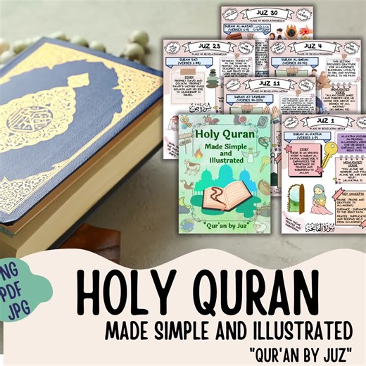Illustrated Quran Novel / Easy to Use Quran Study /holy Qur’an Guide / Quran Novel Book / Printable Quran Pdf / Entire Quran Novel for Kids - Etsy