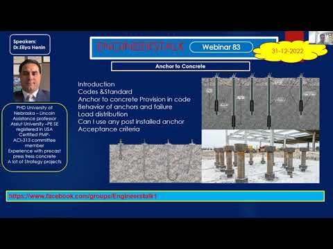 Engineerstalk Webinar 83 - Anchors in Concrete by Dr.Eliya