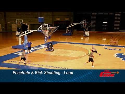 Basketball Shooting Machine Drills - Nate Oats shows a the Penetrate & Kick Shooting - Loop