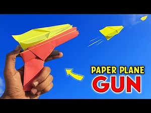 Paper Plane launching Gun | how to make origami paper plane launcher | Rubberband gun making