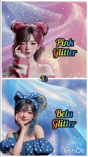 pink glitter💗vs🩵 blue glitter#dress👗#heels👠#nails#lips#short video#shorts #short#new#viral#trending