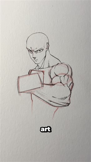 I think I made saitama too buff . . . 😭🥲 || #art #anime #manga #fyp #foryoupage