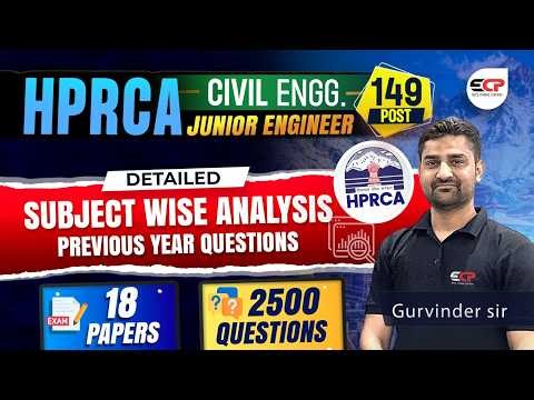 Detailed subject wise analysis of Himachal Civil Junior & Assistant Engineer previous year papers