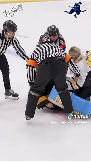 Best Hockey Fight Ever #hockeyfight #goalie #womencollegeathletes #womenwelove #fypシ゚viral