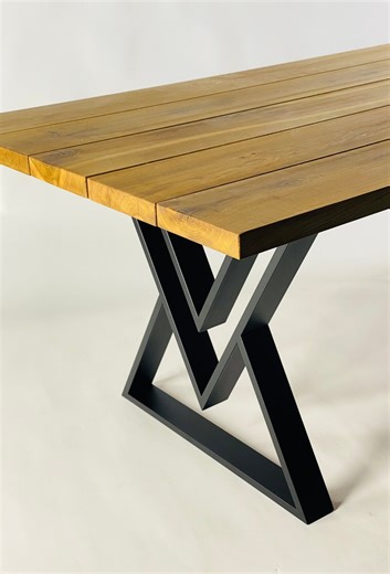 Modern Diamond Steel Table Legs - Industrial Powder-coated Dining Base - Etsy