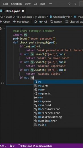Password strength checker with python | PYTHON FOR BEGINNERS #pythonprogramming