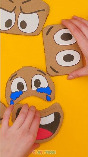 This Cardboard Emoji Craft is Too Cute #shorts #kidsfun #crafts