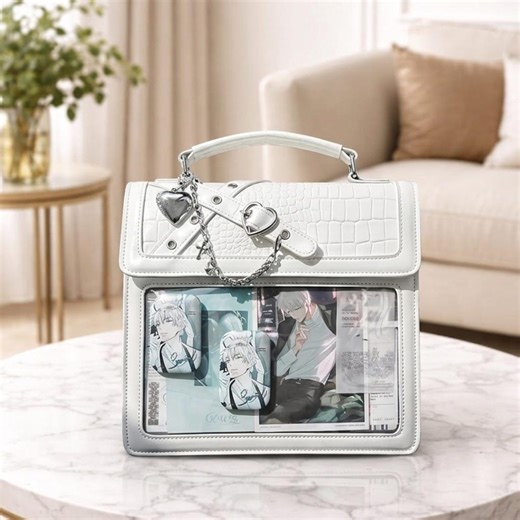 Retro Harajuku Ita Backpack, Ita Bag, Transparent Anime Pin Display Bag, Gothic Chain Square Backpack, Kawaii School Bag, Gifts for Girls - Etsy