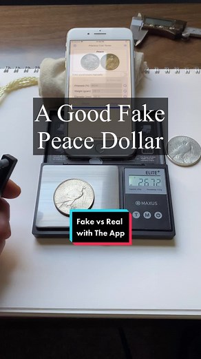 On weight, off ping! Follow up video to one posted before this. The app is the Precious Coin Tester. The tool is The Pocket Pinger. Any questions let me know. Here to help. #silvercoin #peacedollar #peacedollars #coins #counterfeitcoin #counterfeitcoins #soundmoney #soundmoneymetals