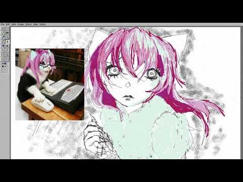 Drawing Kitty Girlfriend in JS paint plus commentary