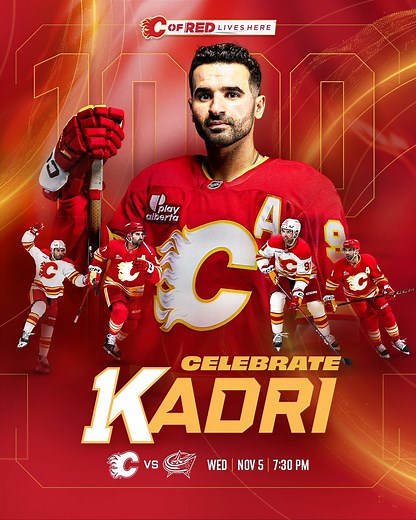 7.1K views · 116 reactions | What a journey it's been for Naz  Celebrate him hitting the 1000-game mark tonight at the 'Dome! ️: https://cflam.es/4hIhPjz | Calgary Flames | Facebook